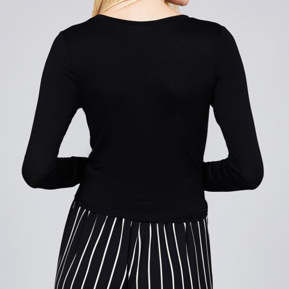Black Gathered Long Sleeve - Picture 4 of 5